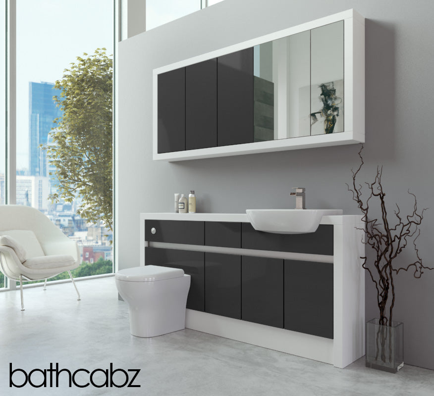 SIDONA WHITE MATT BASE & WALL UNITS BATHROOM FITTED FURNITURE