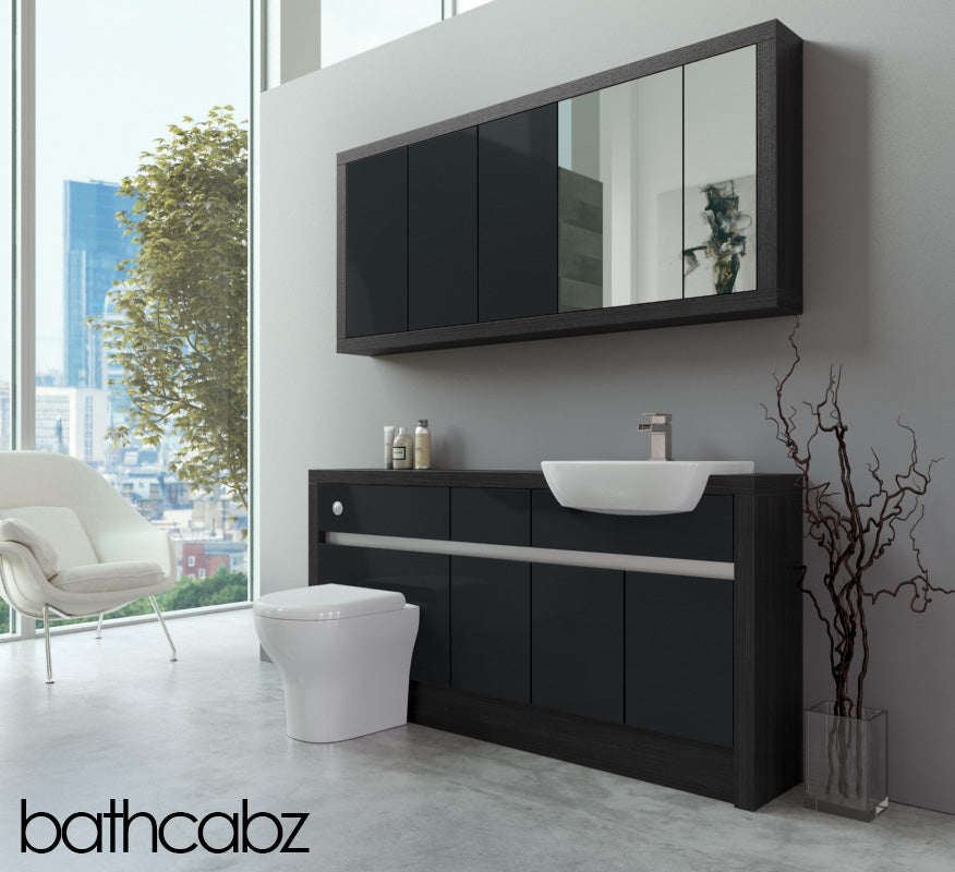 SIDONA HACIENDA BLACK BASE & WALL UNITS BATHROOM FITTED FURNITURE