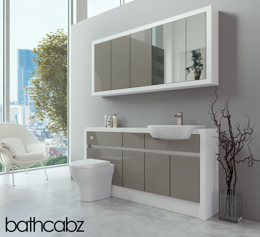 SIDONA WHITE MATT BASE & WALL UNITS BATHROOM FITTED FURNITURE