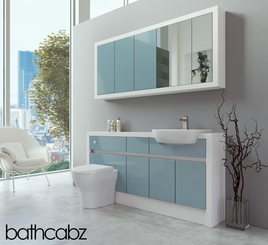 SIDONA WHITE MATT BASE & WALL UNITS BATHROOM FITTED FURNITURE