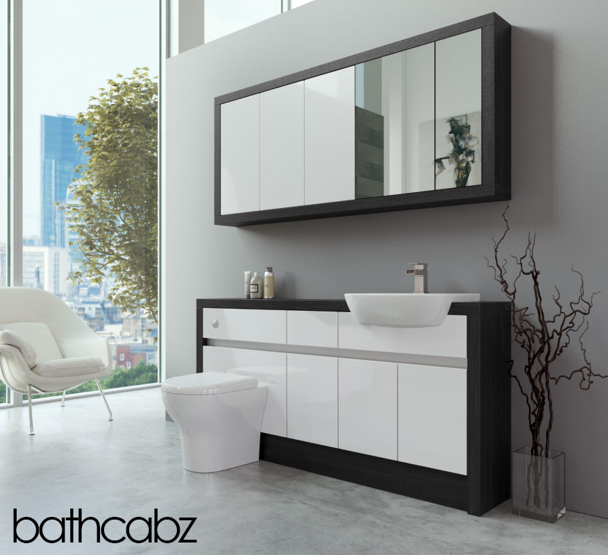 SIDONA HACIENDA BLACK BASE & WALL UNITS BATHROOM FITTED FURNITURE