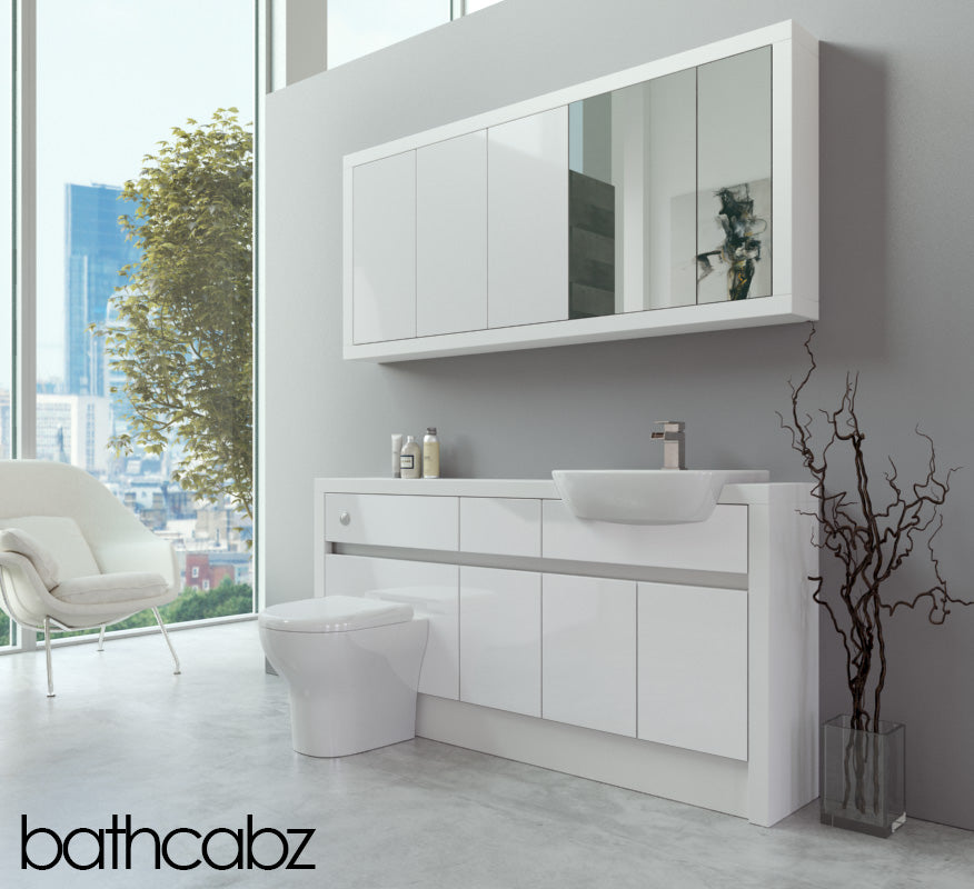 SIDONA WHITE MATT BASE & WALL UNITS BATHROOM FITTED FURNITURE
