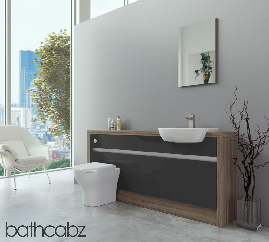 SIDONA DRIFTWOOD BASE UNITS BATHROOM FITTED FURNITURE