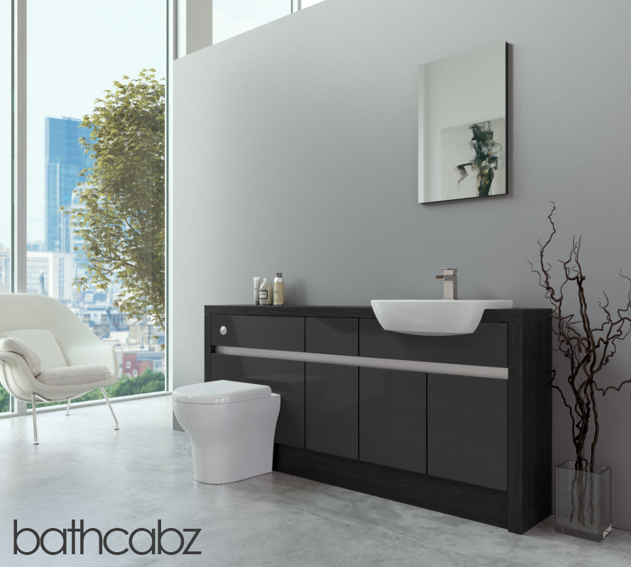 SIDONA HACIENDA BLACK BASE UNITS BATHROOM FITTED FURNITURE