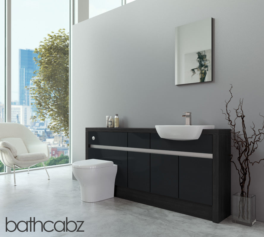 SIDONA HACIENDA BLACK BASE UNITS BATHROOM FITTED FURNITURE