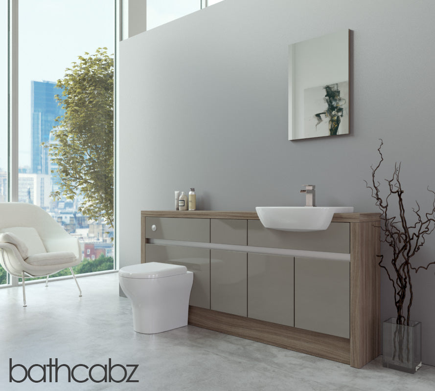 SIDONA DRIFTWOOD BASE UNITS BATHROOM FITTED FURNITURE