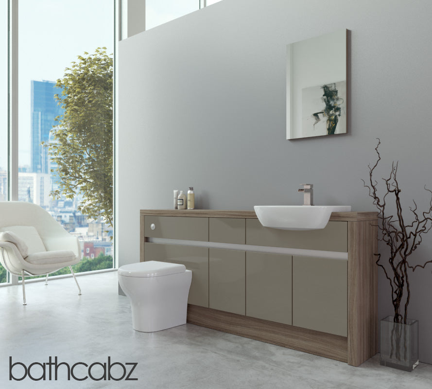 SIDONA DRIFTWOOD BASE UNITS BATHROOM FITTED FURNITURE