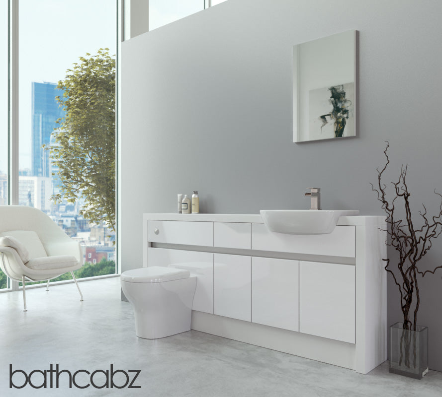 SIDONA WHITE MATT BASE UNITS BATHROOM FITTED FURNITURE
