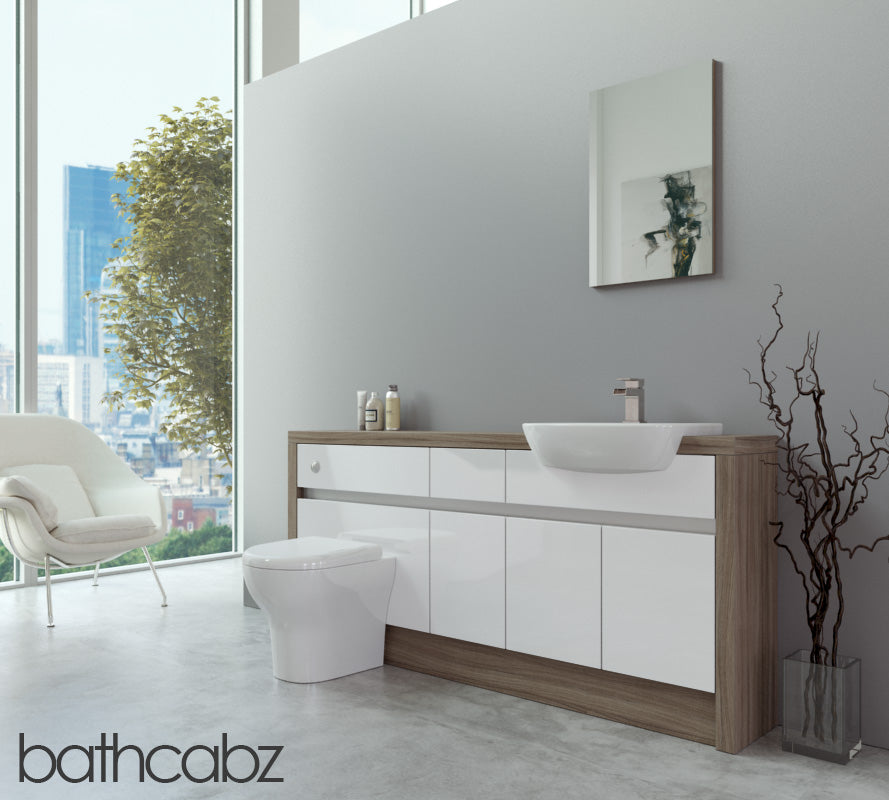 SIDONA DRIFTWOOD BASE UNITS BATHROOM FITTED FURNITURE