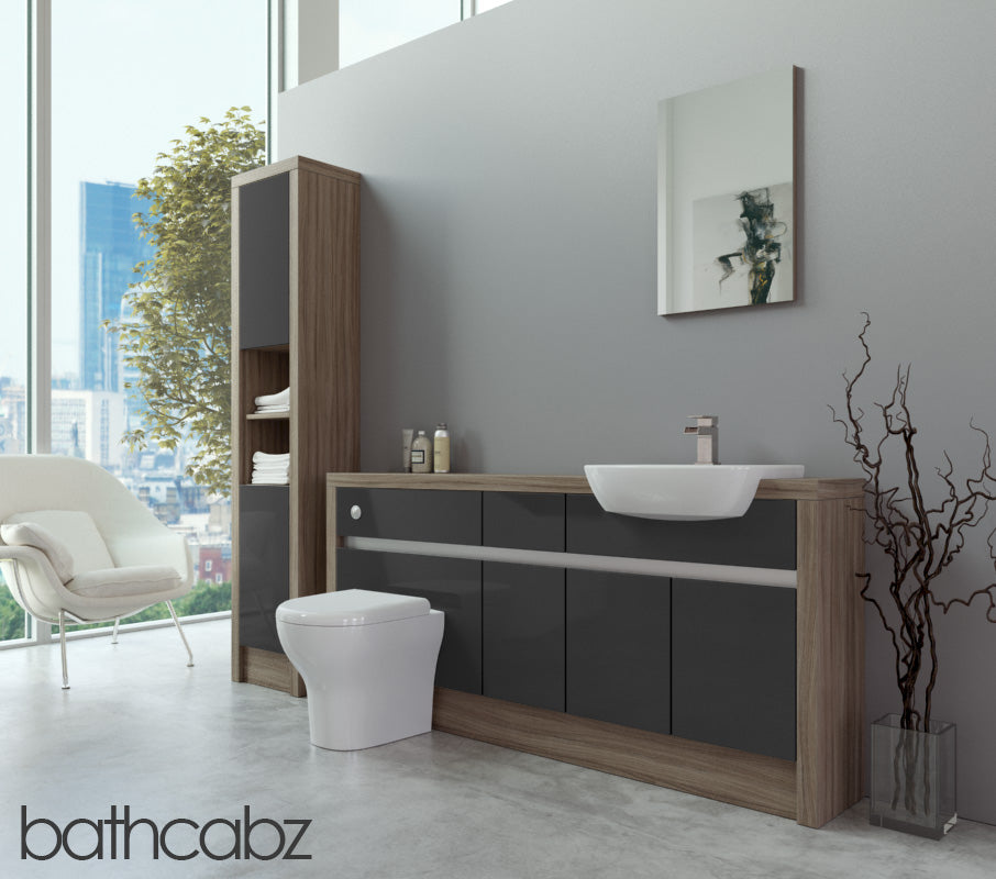 SIDONA DRIFTWOOD BASE & TALL UNIT BATHROOM FITTED FURNITURE