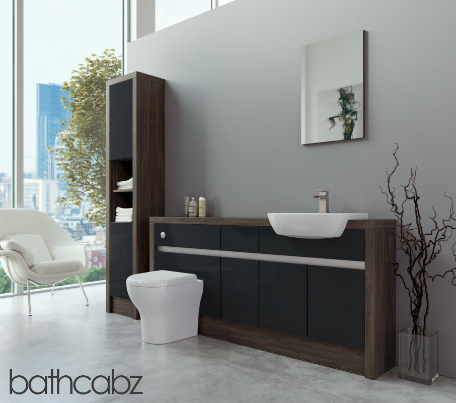 SIDONA MALI WENGE BASE & TALL UNIT BATHROOM FITTED FURNITURE