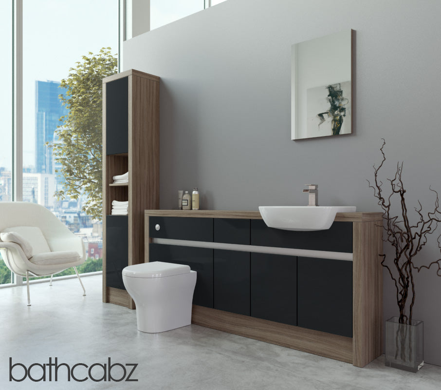 SIDONA DRIFTWOOD BASE & TALL UNIT BATHROOM FITTED FURNITURE