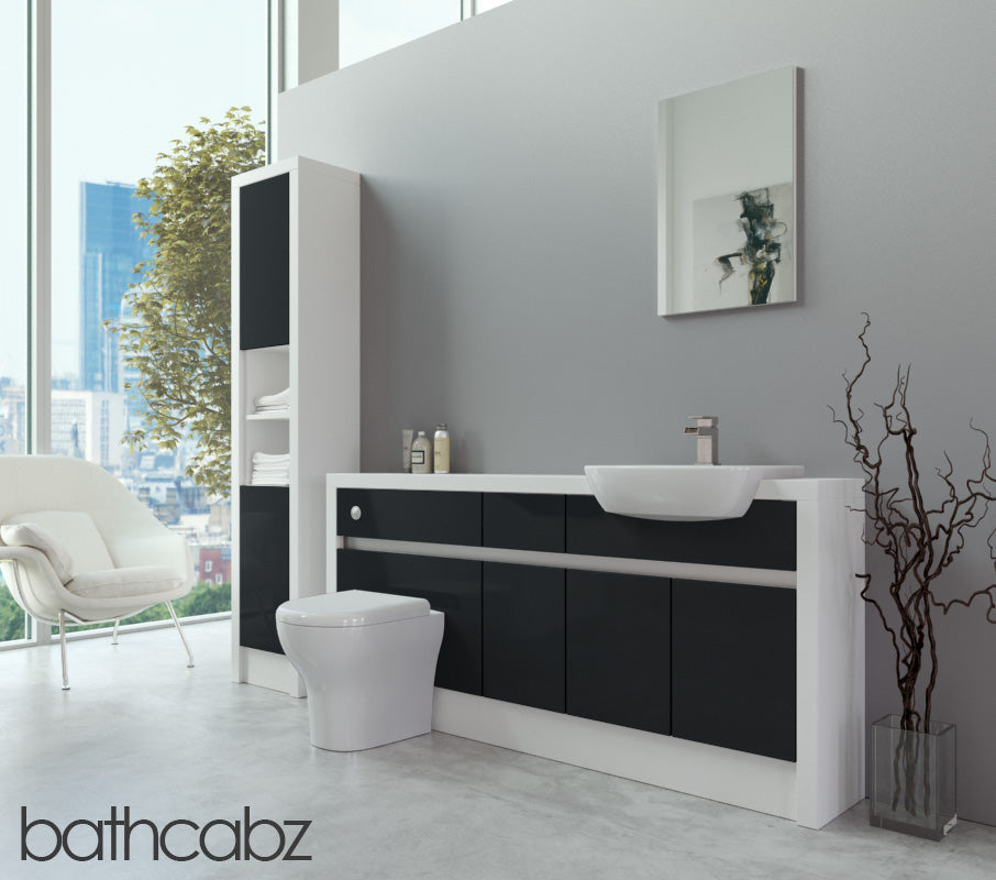 SIDONA WHITE MATT BASE & TALL UNIT BATHROOM FITTED FURNITURE