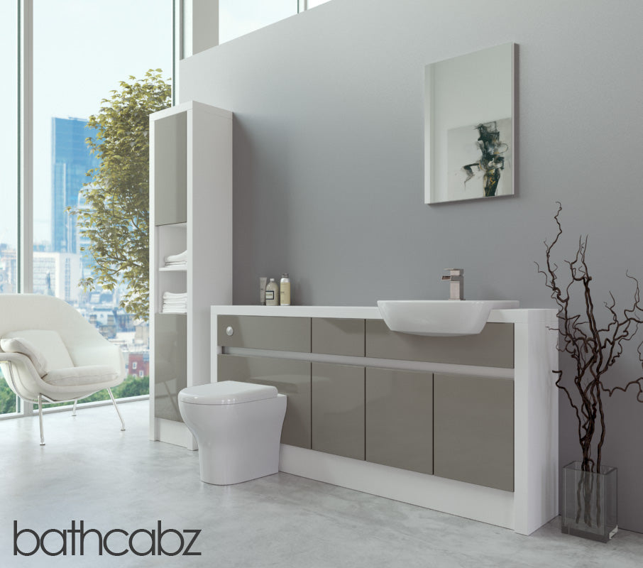 SIDONA WHITE MATT BASE & TALL UNIT BATHROOM FITTED FURNITURE