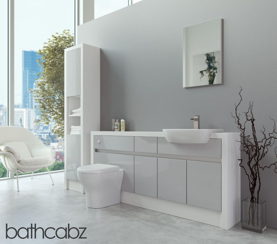 SIDONA WHITE MATT BASE & TALL UNIT BATHROOM FITTED FURNITURE