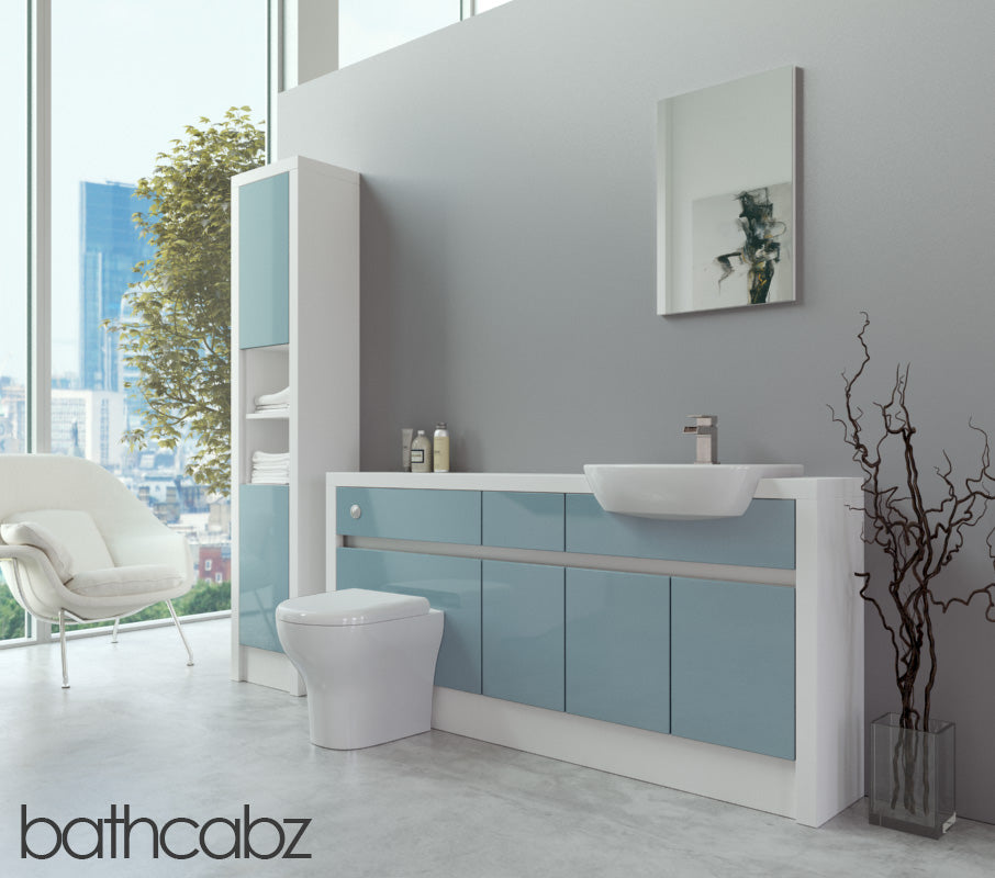 SIDONA WHITE MATT BASE & TALL UNIT BATHROOM FITTED FURNITURE