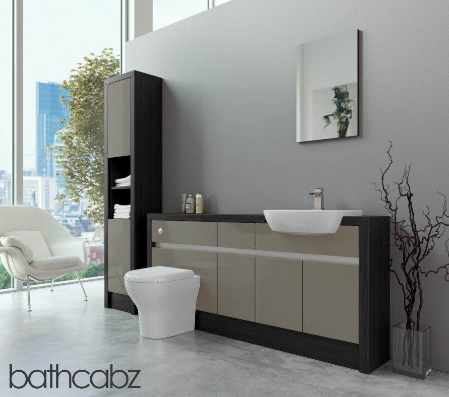 SIDONA HACIENDA BLACK BASE & TALL UNIT BATHROOM FITTED FURNITURE