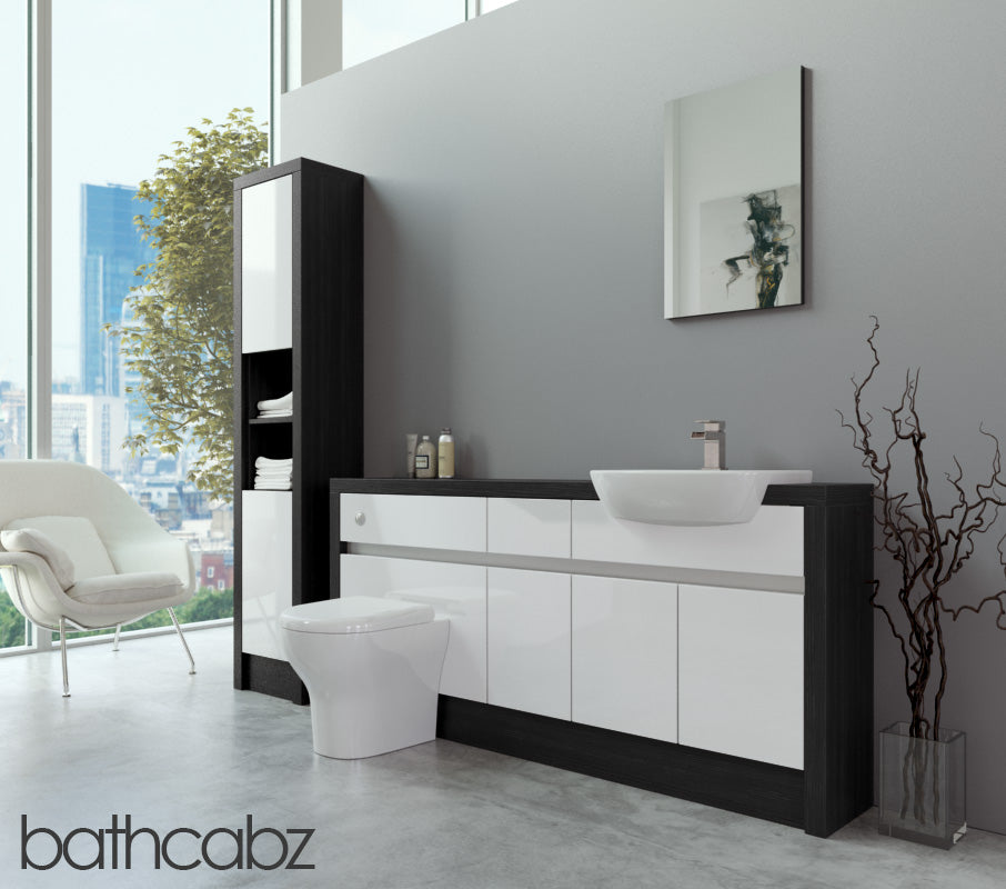 SIDONA HACIENDA BLACK BASE & TALL UNIT BATHROOM FITTED FURNITURE