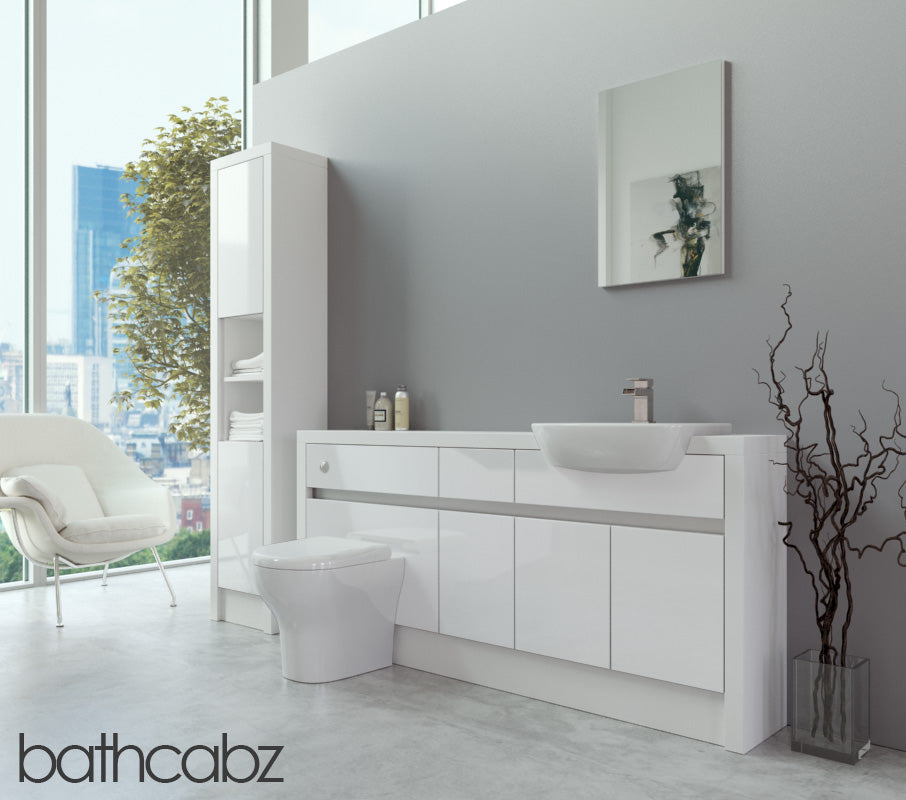 SIDONA WHITE MATT BASE & TALL UNIT BATHROOM FITTED FURNITURE