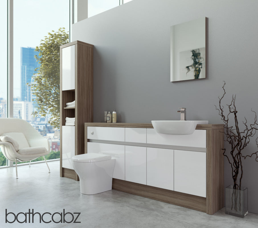 SIDONA DRIFTWOOD BASE & TALL UNIT BATHROOM FITTED FURNITURE