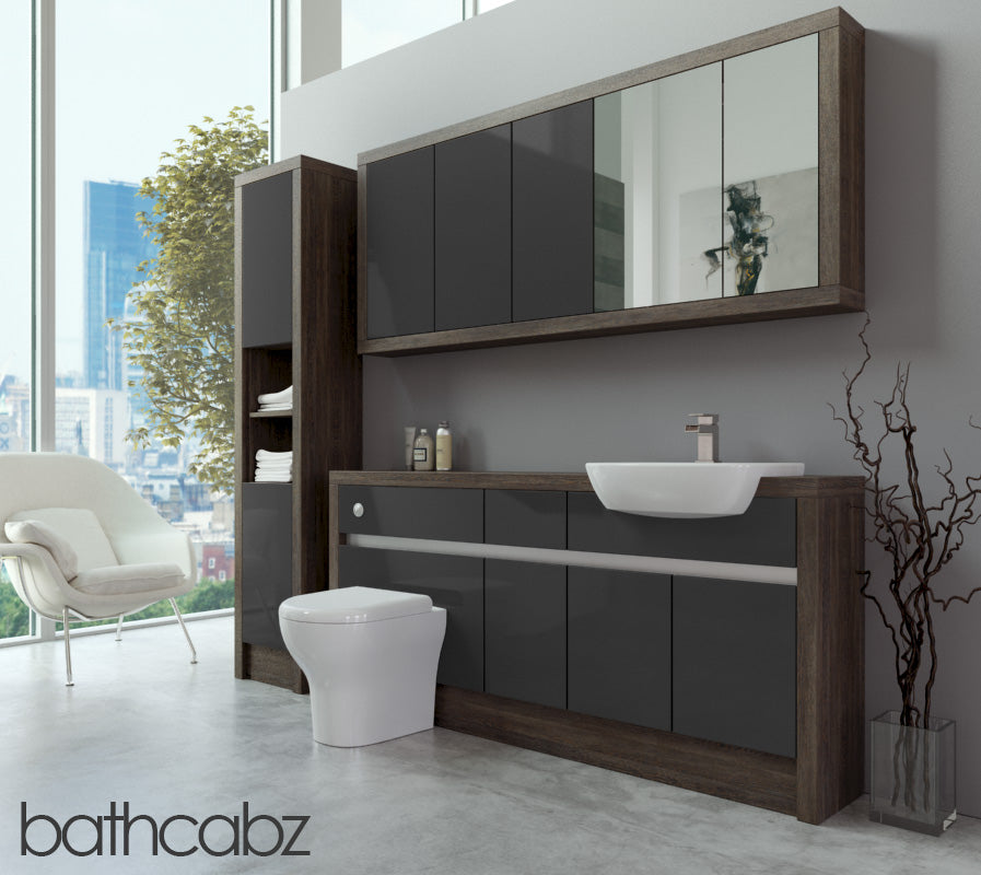 SIDONA MALI WENGE BASE, WALL & TALL UNIT BATHROOM FITTED FURNITURE