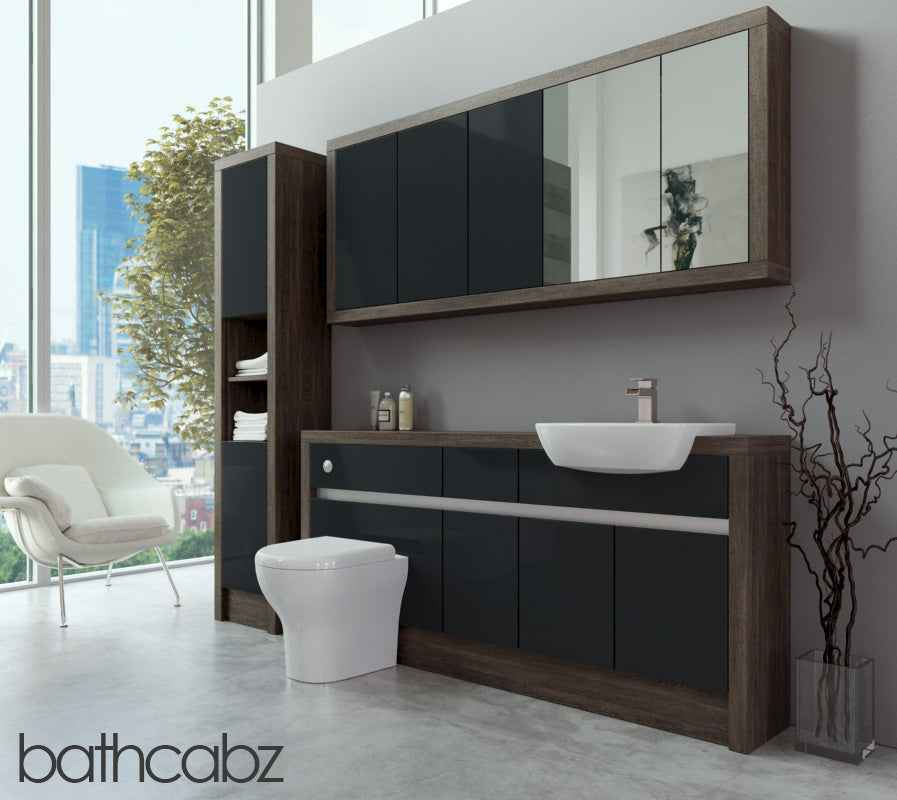 SIDONA MALI WENGE BASE, WALL & TALL UNIT BATHROOM FITTED FURNITURE