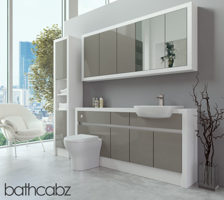 SIDONA WHITE MATT BASE, WALL & TALL UNIT BATHROOM FITTED FURNITURE