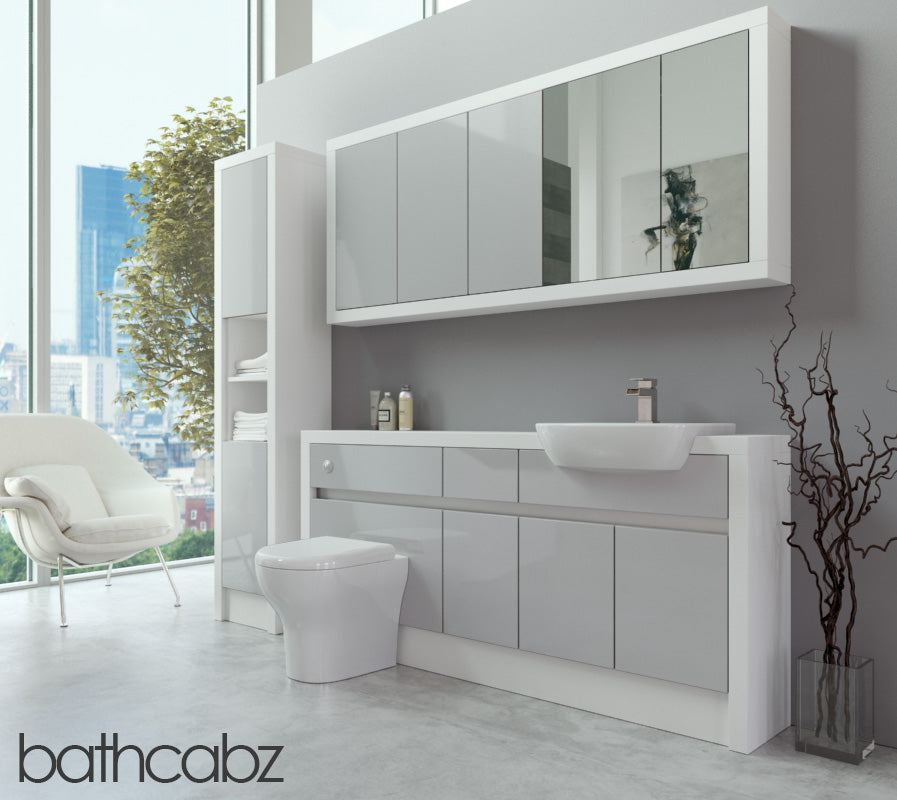 SIDONA WHITE MATT BASE, WALL & TALL UNIT BATHROOM FITTED FURNITURE