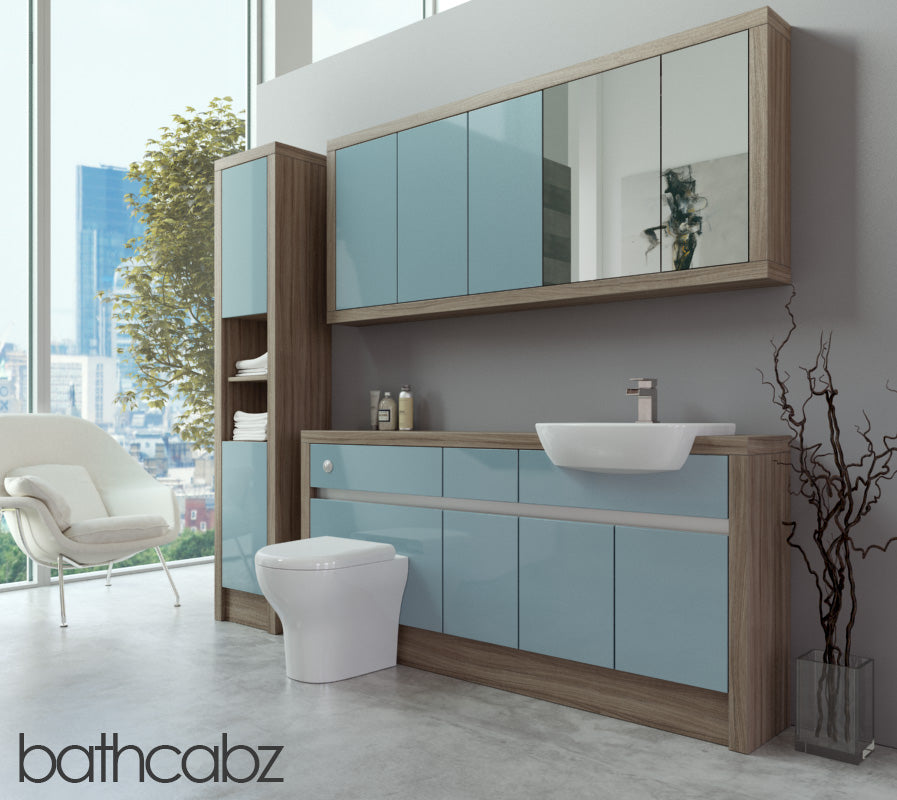 SIDONA DRIFTWOOD BASE, WALL & TALL UNIT BATHROOM FITTED FURNITURE
