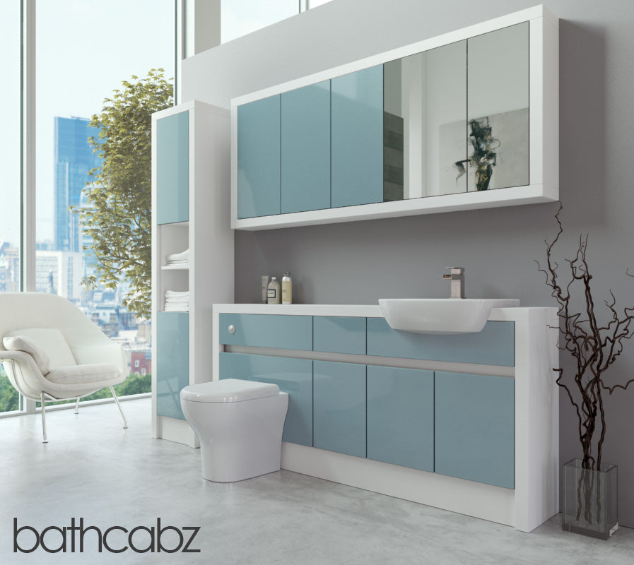 SIDONA WHITE MATT BASE, WALL & TALL UNIT BATHROOM FITTED FURNITURE