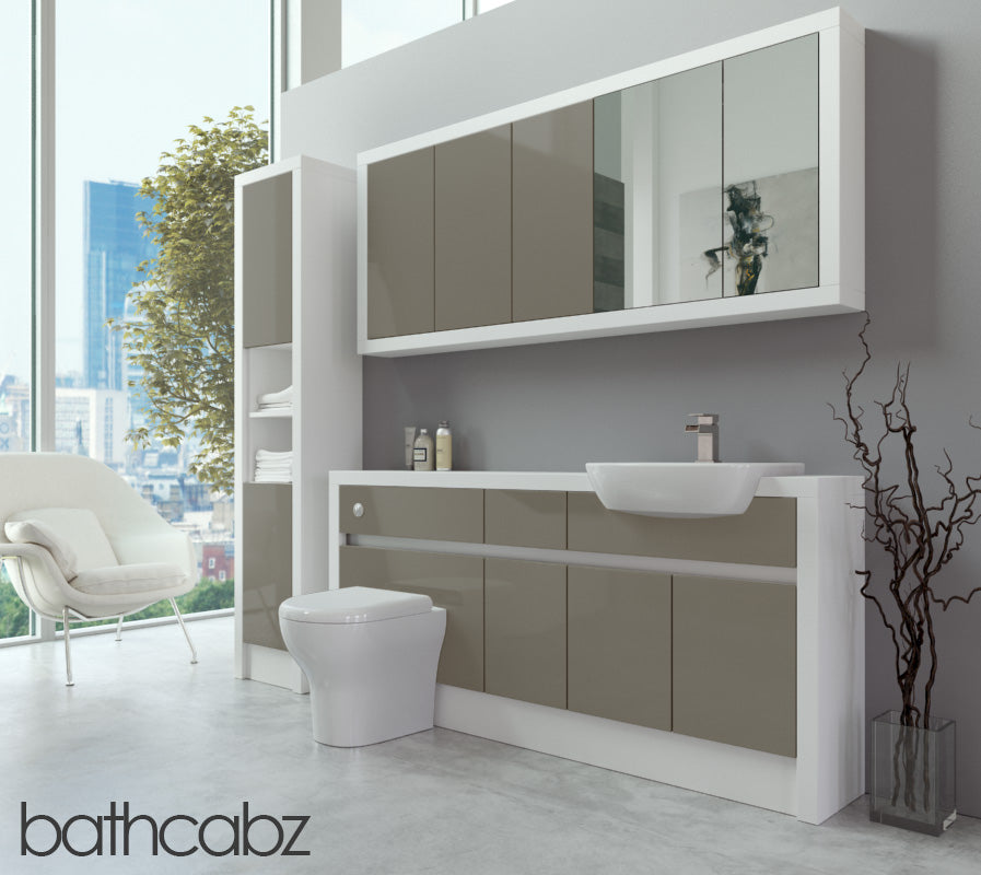 SIDONA WHITE MATT BASE, WALL & TALL UNIT BATHROOM FITTED FURNITURE