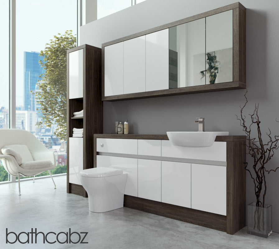 SIDONA MALI WENGE BASE, WALL & TALL UNIT BATHROOM FITTED FURNITURE