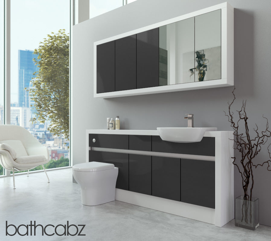 SIDONA WHITE MATT BASE & WALL UNITS BATHROOM FITTED FURNITURE