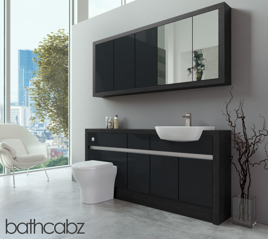 SIDONA HACIENDA BLACK BASE & WALL UNITS BATHROOM FITTED FURNITURE