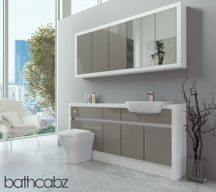 SIDONA WHITE MATT BASE & WALL UNITS BATHROOM FITTED FURNITURE