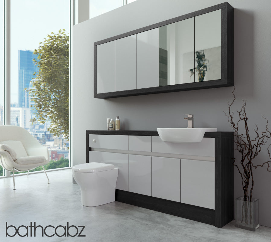 SIDONA HACIENDA BLACK BASE & WALL UNITS BATHROOM FITTED FURNITURE