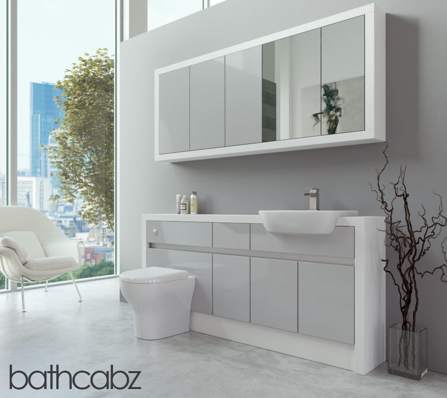 SIDONA WHITE MATT BASE & WALL UNITS BATHROOM FITTED FURNITURE