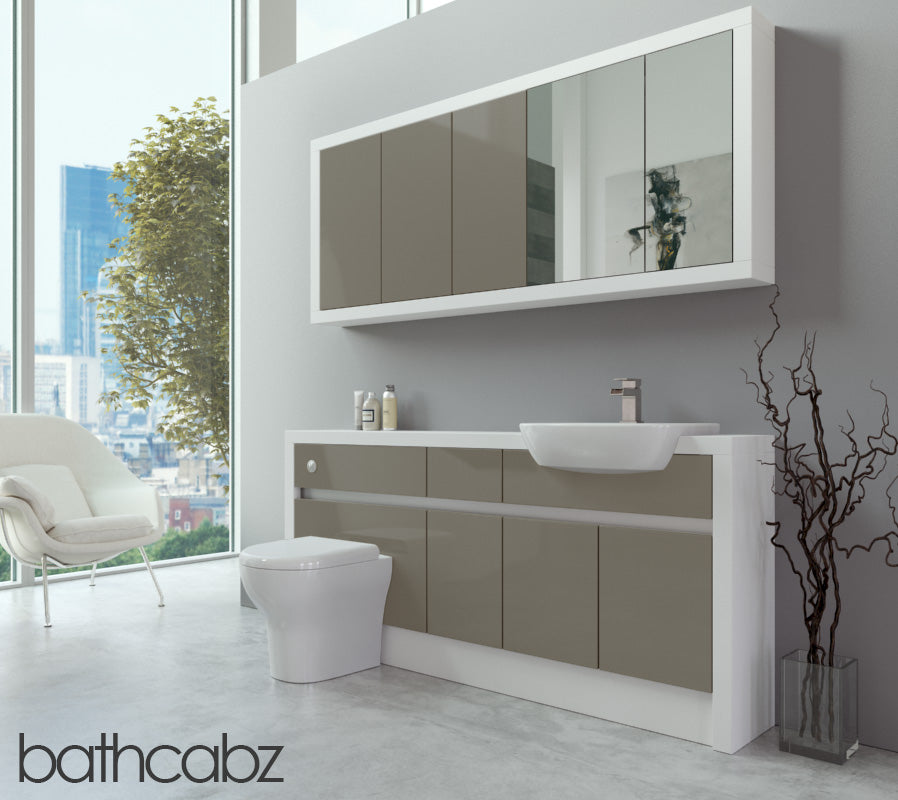SIDONA WHITE MATT BASE & WALL UNITS BATHROOM FITTED FURNITURE
