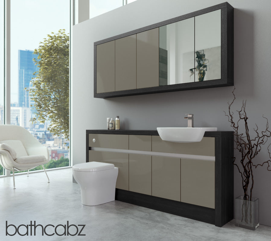 SIDONA HACIENDA BLACK BASE & WALL UNITS BATHROOM FITTED FURNITURE