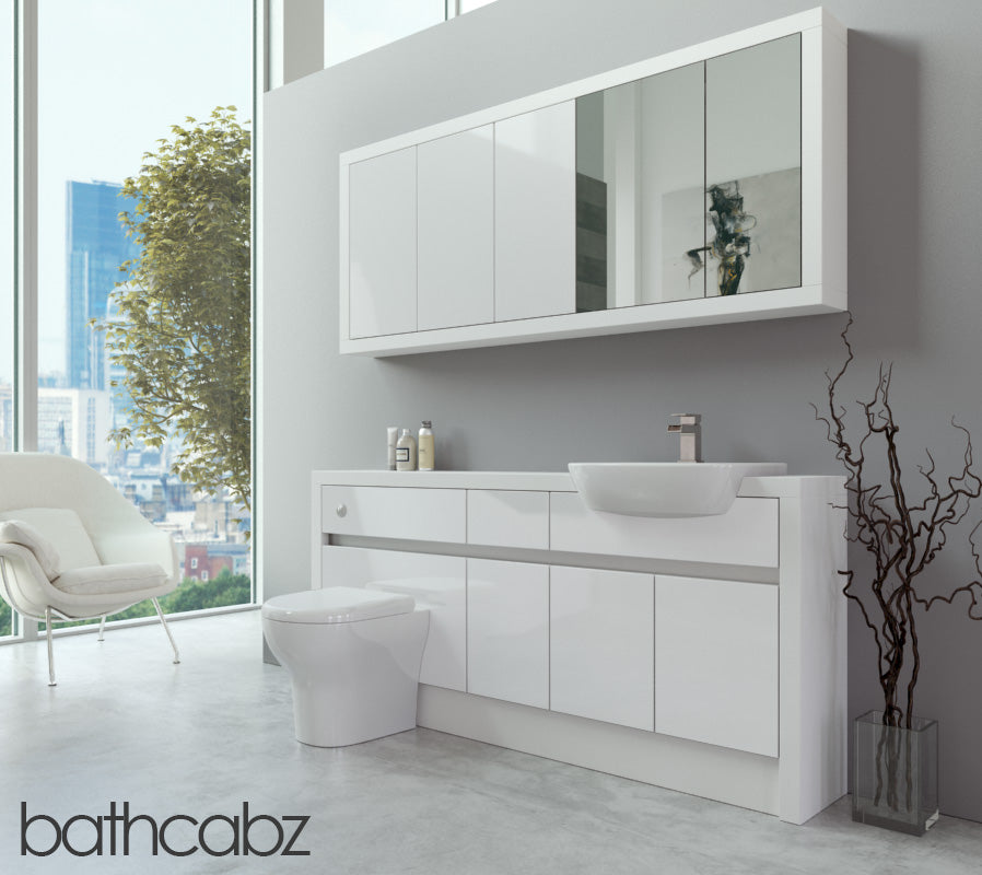 SIDONA WHITE MATT BASE & WALL UNITS BATHROOM FITTED FURNITURE