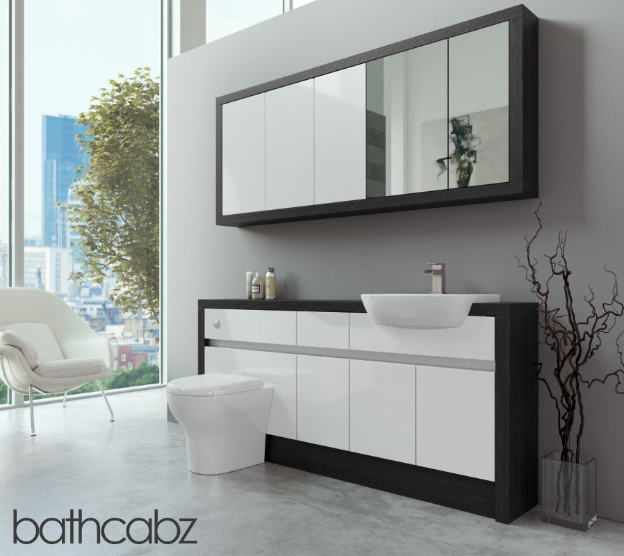 SIDONA HACIENDA BLACK BASE & WALL UNITS BATHROOM FITTED FURNITURE