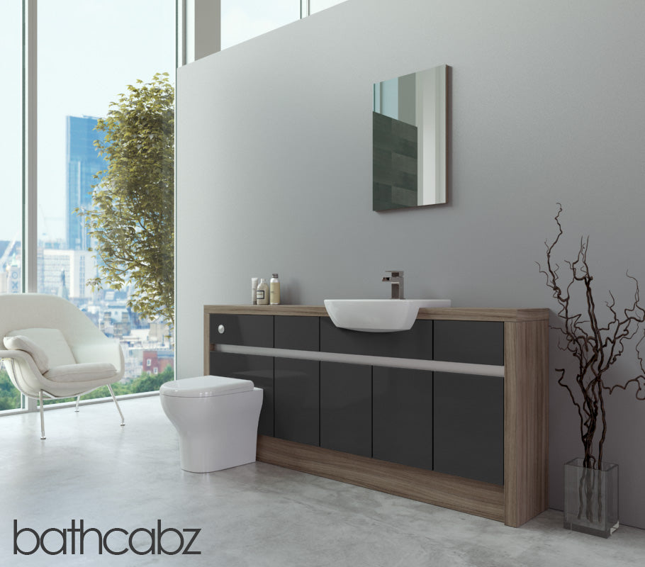 SIDONA DRIFTWOOD BASE UNITS BATHROOM FITTED FURNITURE