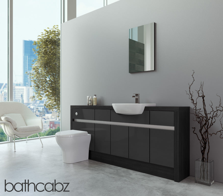 SIDONA HACIENDA BLACK BASE UNITS BATHROOM FITTED FURNITURE
