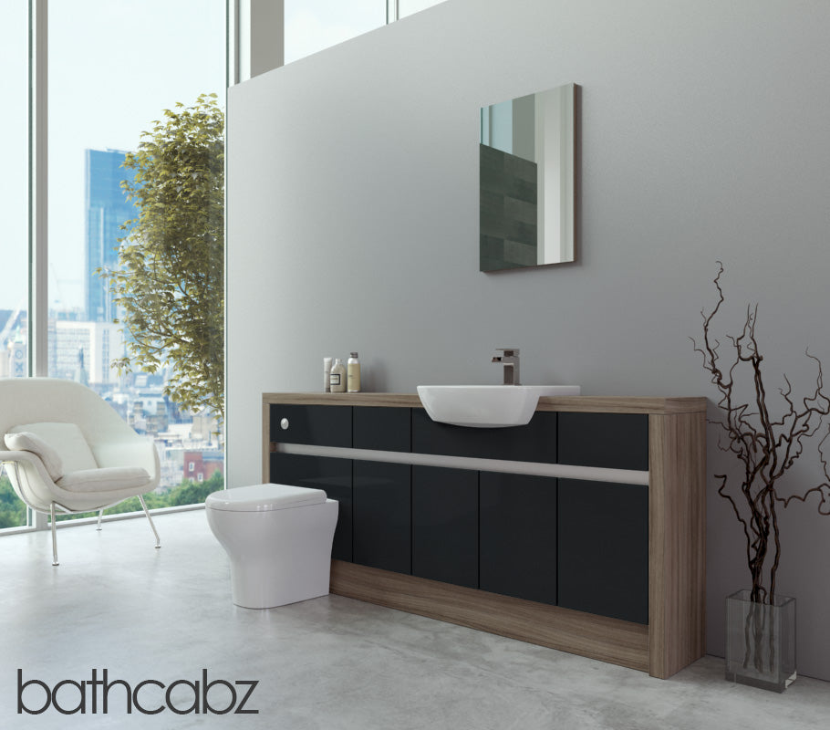 SIDONA DRIFTWOOD BASE UNITS BATHROOM FITTED FURNITURE