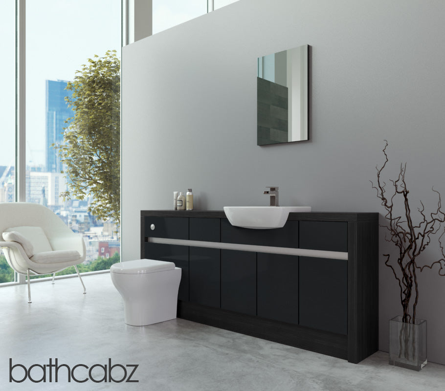 SIDONA HACIENDA BLACK BASE UNITS BATHROOM FITTED FURNITURE