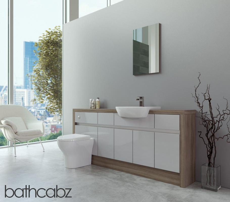 SIDONA DRIFTWOOD BASE UNITS BATHROOM FITTED FURNITURE