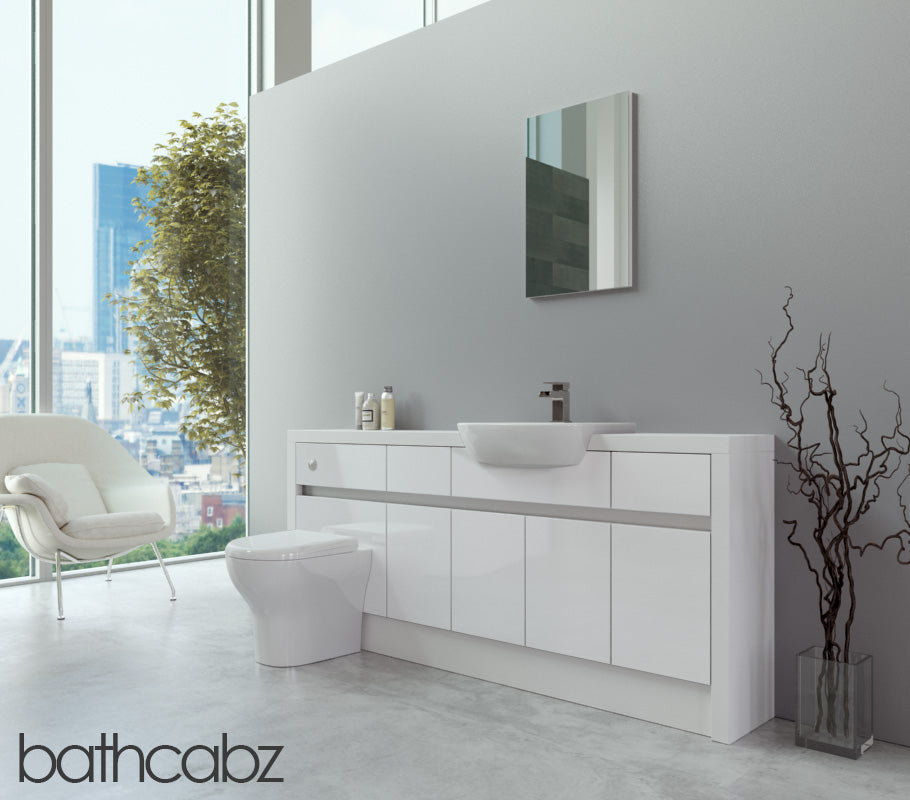 SIDONA WHITE MATT BASE UNITS BATHROOM FITTED FURNITURE