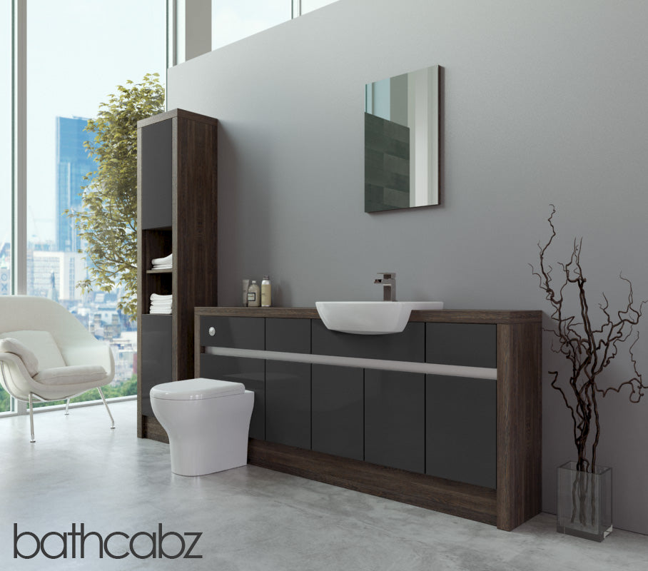 SIDONA MALI WENGE BASE & TALL UNIT BATHROOM FITTED FURNITURE