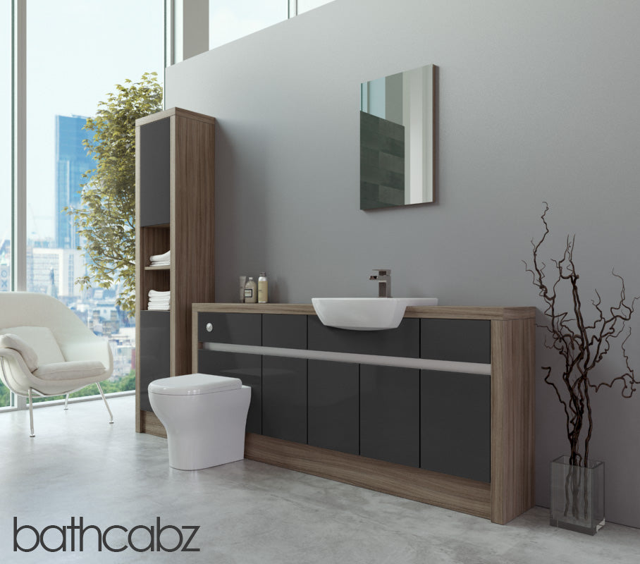 SIDONA DRIFTWOOD BASE & TALL UNIT BATHROOM FITTED FURNITURE