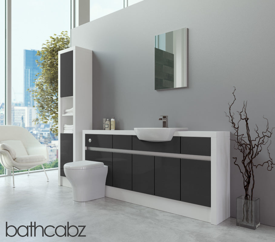 SIDONA WHITE MATT BASE & TALL UNIT BATHROOM FITTED FURNITURE